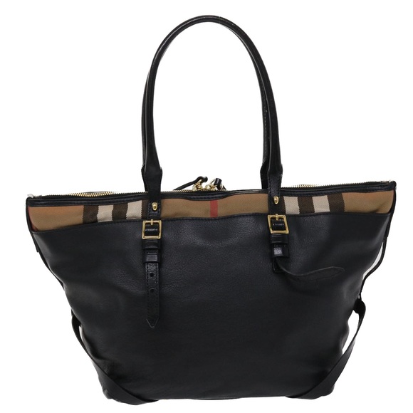 BURBERRY Shoulder Bag Leather Black Auth bs6525 - Picture 2 of 16